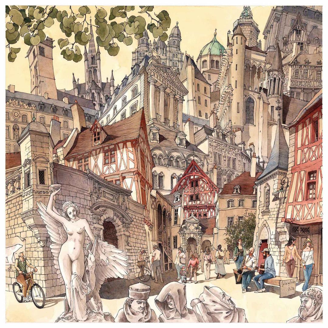 Dessin, Les villes imaginaires / Dijon / 2024